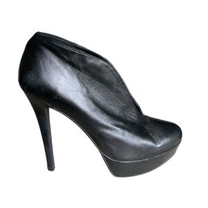 Jeffrey Tyler Natalie Ladies Size 10 Black Leather Platform Stiletto Shoe Bootie
